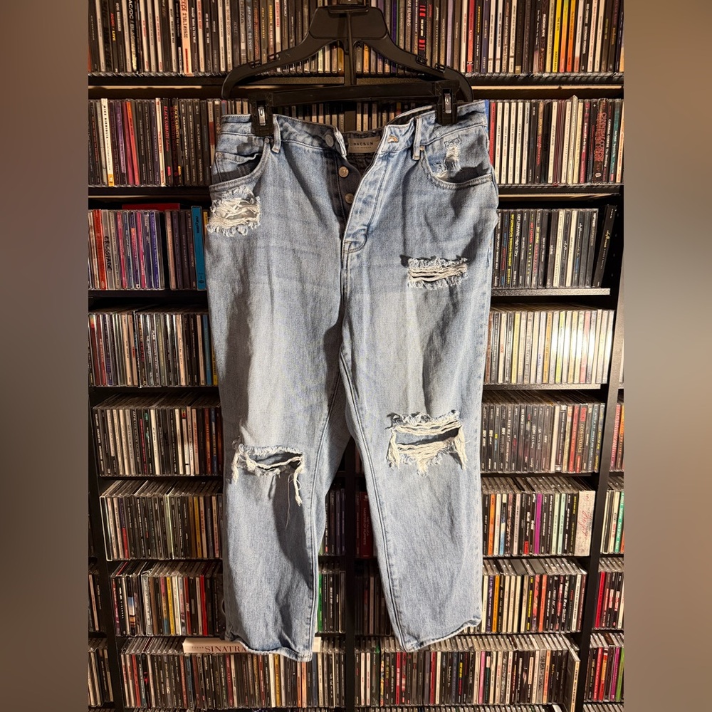 LIKE NEW PacSun Light Blue Denim Mom Jeans Baggy Preppy